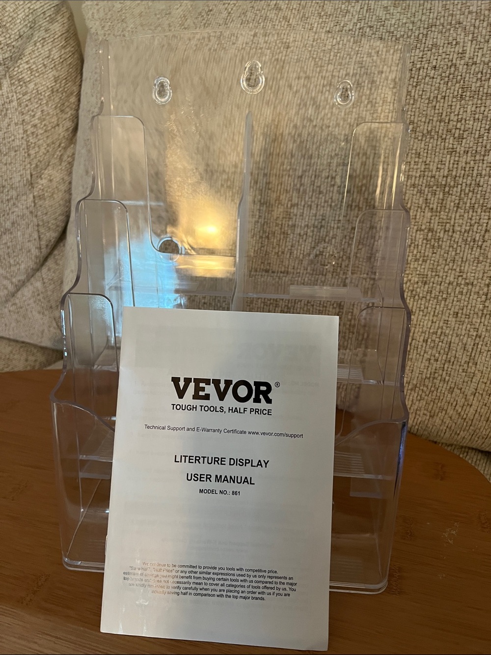 VEVOR Clear Acrylic Literature Display Rack - 4 tier/8 slots